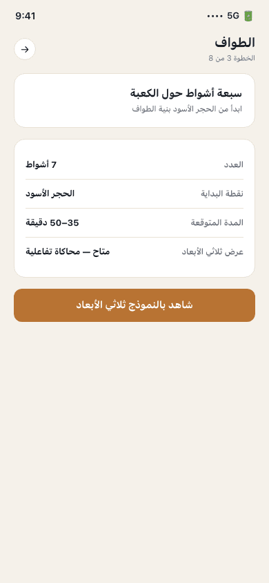 Tawaf ritual detail screen — neuriya Manasik