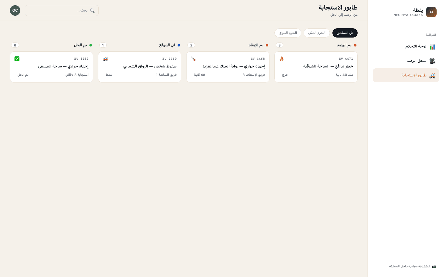 Response queue screen — neuriya Yaqaza