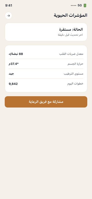 Live vitals screen — neuriya Amaan