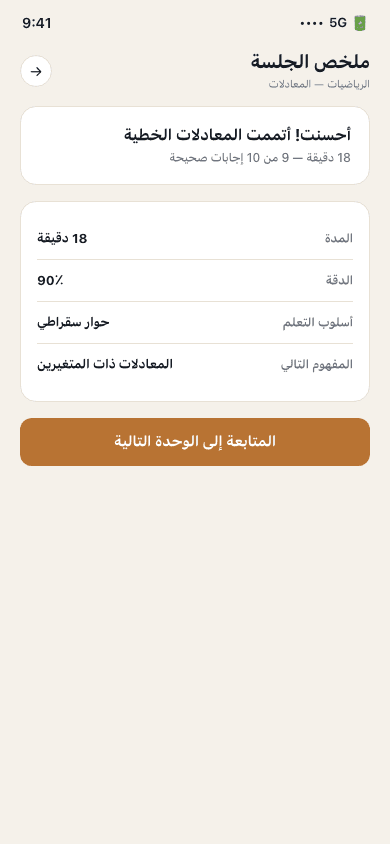 Session summary screen — neuriya Rafiqi
