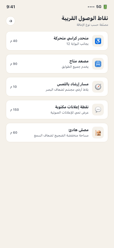 Accessible points nearby